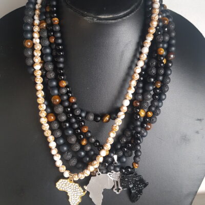 Men's/Women Gemstone & Wood Bead Necklaces